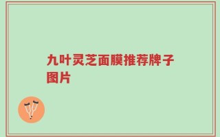 九叶灵芝面膜推荐牌子图片