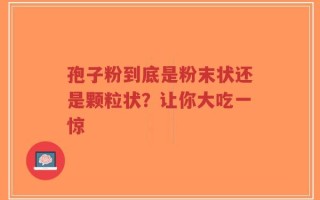 孢子粉到底是粉末状还是颗粒状？让你大吃一惊