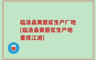临清桑黄原浆生产厂地(临清桑黄原浆生产地重现江湖)