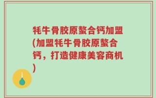 牦牛骨胶原螯合钙加盟(加盟牦牛骨胶原螯合钙，打造健康美容商机)