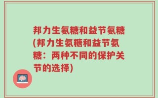 邦力生氨糖和益节氨糖(邦力生氨糖和益节氨糖：两种不同的保护关节的选择)