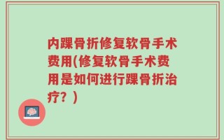 内踝骨折修复软骨手术费用(修复软骨手术费用是如何进行踝骨折治疗？)