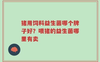 猪用饲料益生菌哪个牌子好？喂猪的益生菌哪里有卖