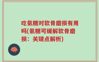 吃氨糖对软骨磨损有用吗(氨糖可缓解软骨磨损：关键点解析)
