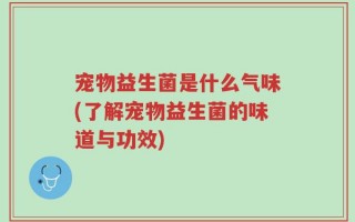 宠物益生菌是什么气味(了解宠物益生菌的味道与功效)