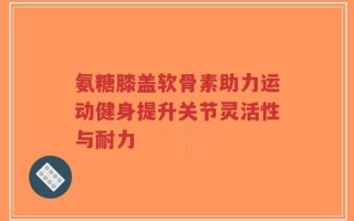 氨糖膝盖软骨素助力运动健身提升关节灵活性与耐力