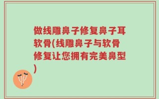 做线雕鼻子修复鼻子耳软骨(线雕鼻子与软骨修复让您拥有完美鼻型)