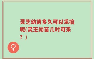 灵芝幼苗多久可以采摘呢(灵芝幼苗几时可采？)