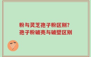 粉与灵芝孢子粉区别？孢子粉破壳与破壁区别