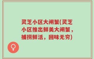 灵芝小区大闸蟹(灵芝小区推出鲜美大闸蟹，捕捞鲜活，回味无穷)