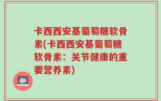 卡西西安基葡萄糖软骨素(卡西西安基葡萄糖软骨素：关节健康的重要营养素)
