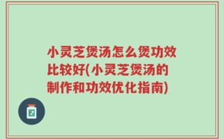 小灵芝煲汤怎么煲功效比较好(小灵芝煲汤的制作和功效优化指南)