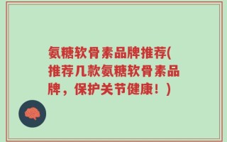 氨糖软骨素品牌推荐(推荐几款氨糖软骨素品牌，保护关节健康！)