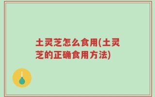 土灵芝怎么食用(土灵芝的正确食用方法)