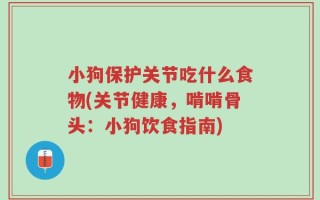 小狗保护关节吃什么食物(关节健康，啃啃骨头：小狗饮食指南)