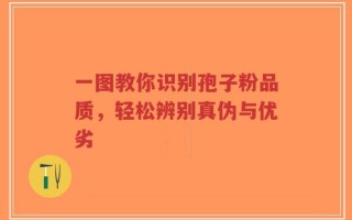 一图教你识别孢子粉品质，轻松辨别真伪与优劣