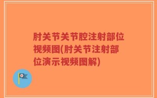 肘关节关节腔注射部位视频图(肘关节注射部位演示视频图解)
