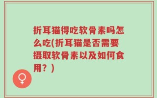折耳猫得吃软骨素吗怎么吃(折耳猫是否需要摄取软骨素以及如何食用？)