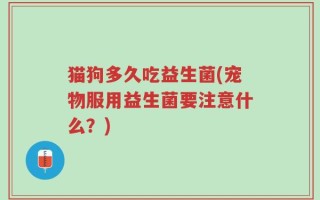 猫狗多久吃益生菌(宠物服用益生菌要注意什么？)
