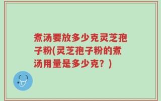 煮汤要放多少克灵芝孢子粉(灵芝孢子粉的煮汤用量是多少克？)