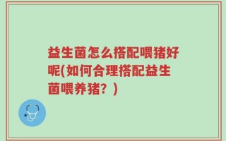 益生菌怎么搭配喂猪好呢(如何合理搭配益生菌喂养猪？)