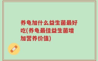养龟加什么益生菌最好吃(养龟最佳益生菌增加营养价值)