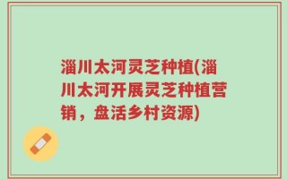 淄川太河灵芝种植(淄川太河开展灵芝种植营销，盘活乡村资源)