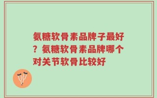 氨糖软骨素品牌子最好？氨糖软骨素品牌哪个对关节软骨比较好