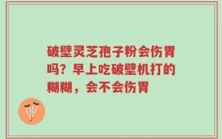 破壁灵芝孢子粉会伤胃吗？早上吃破壁机打的糊糊，会不会伤胃