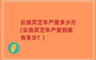 云南灵芝年产量多少斤(云南灵芝年产量到底有多少？)