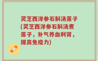 灵芝西洋参石斛汤莲子(灵芝西洋参石斛汤煮莲子，补气养血利肾，提高免疫力)