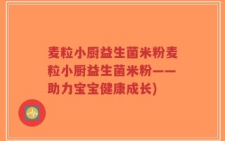 麦粒小厨益生菌米粉麦粒小厨益生菌米粉——助力宝宝健康成长)