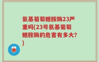 氨基葡萄糖胺酶23严重吗(23号氨基葡萄糖胺酶的危害有多大？)