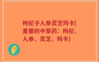 枸杞子人参灵芝玛卡(重要的中草药：枸杞、人参、灵芝、玛卡)