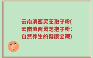 云南滇西灵芝孢子粉(云南滇西灵芝孢子粉：自然养生的健康宝藏)