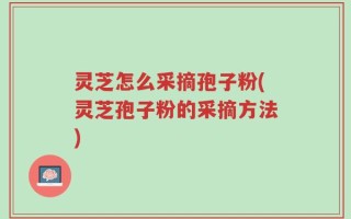 灵芝怎么采摘孢子粉(灵芝孢子粉的采摘方法)