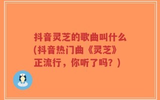 抖音灵芝的歌曲叫什么(抖音热门曲《灵芝》正流行，你听了吗？)