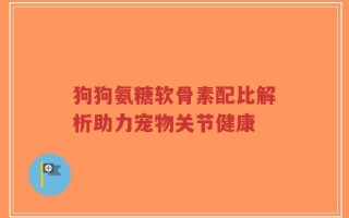 狗狗氨糖软骨素配比解析助力宠物关节健康