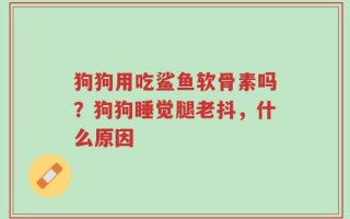 狗狗用吃鲨鱼软骨素吗？狗狗睡觉腿老抖，什么原因