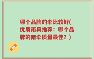 哪个品牌的伞比较好(优质雨具推荐：哪个品牌的雨伞质量最佳？)