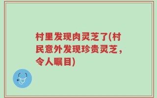 村里发现肉灵芝了(村民意外发现珍贵灵芝，令人瞩目)