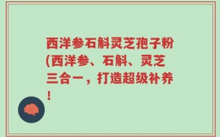 西洋参石斛灵芝孢子粉(西洋参、石斛、灵芝三合一，打造超级补养！