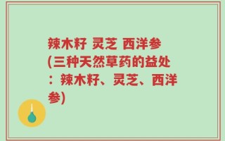 辣木籽 灵芝 西洋参(三种天然草药的益处：辣木籽、灵芝、西洋参)