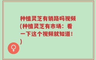 种植灵芝有销路吗视频(种植灵芝有市场：看一下这个视频就知道！)