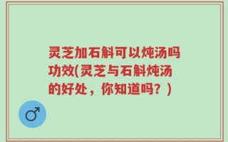 灵芝加石斛可以炖汤吗功效(灵芝与石斛炖汤的好处，你知道吗？)