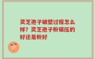 灵芝孢子破壁过程怎么样？灵芝孢子粉碾压的好还是粉好