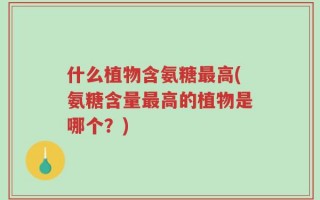 什么植物含氨糖最高(氨糖含量最高的植物是哪个？)