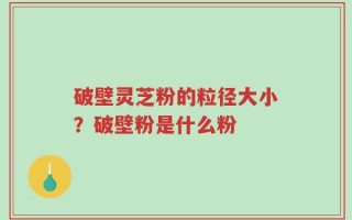 破壁灵芝粉的粒径大小？破壁粉是什么粉