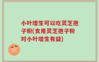 小叶增生可以吃灵芝孢子粉(食用灵芝孢子粉对小叶增生有益)