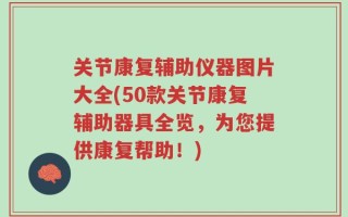 关节康复辅助仪器图片大全(50款关节康复辅助器具全览，为您提供康复帮助！)
